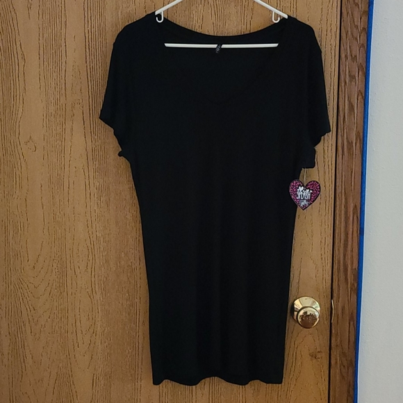 Splash Tops - Women's Juniors Plus 2X Black Splash Shirt New